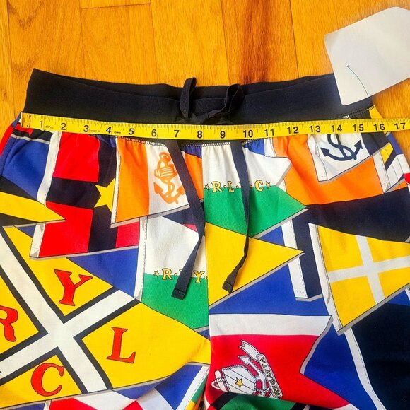 NEW Ralph Lauren Burgee Flag Print Knit Pajama Shirt Pant Set Mens Medium - Picture 10 of 11